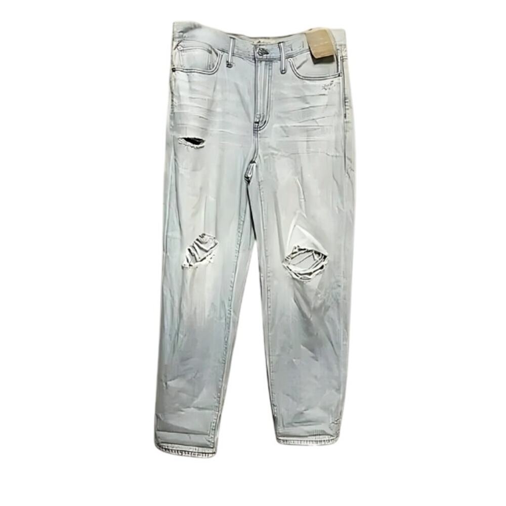 Madewell Slouchy Boyfriend Jeans High Rise Distressed Wrightlane Wash US 24 NWT
